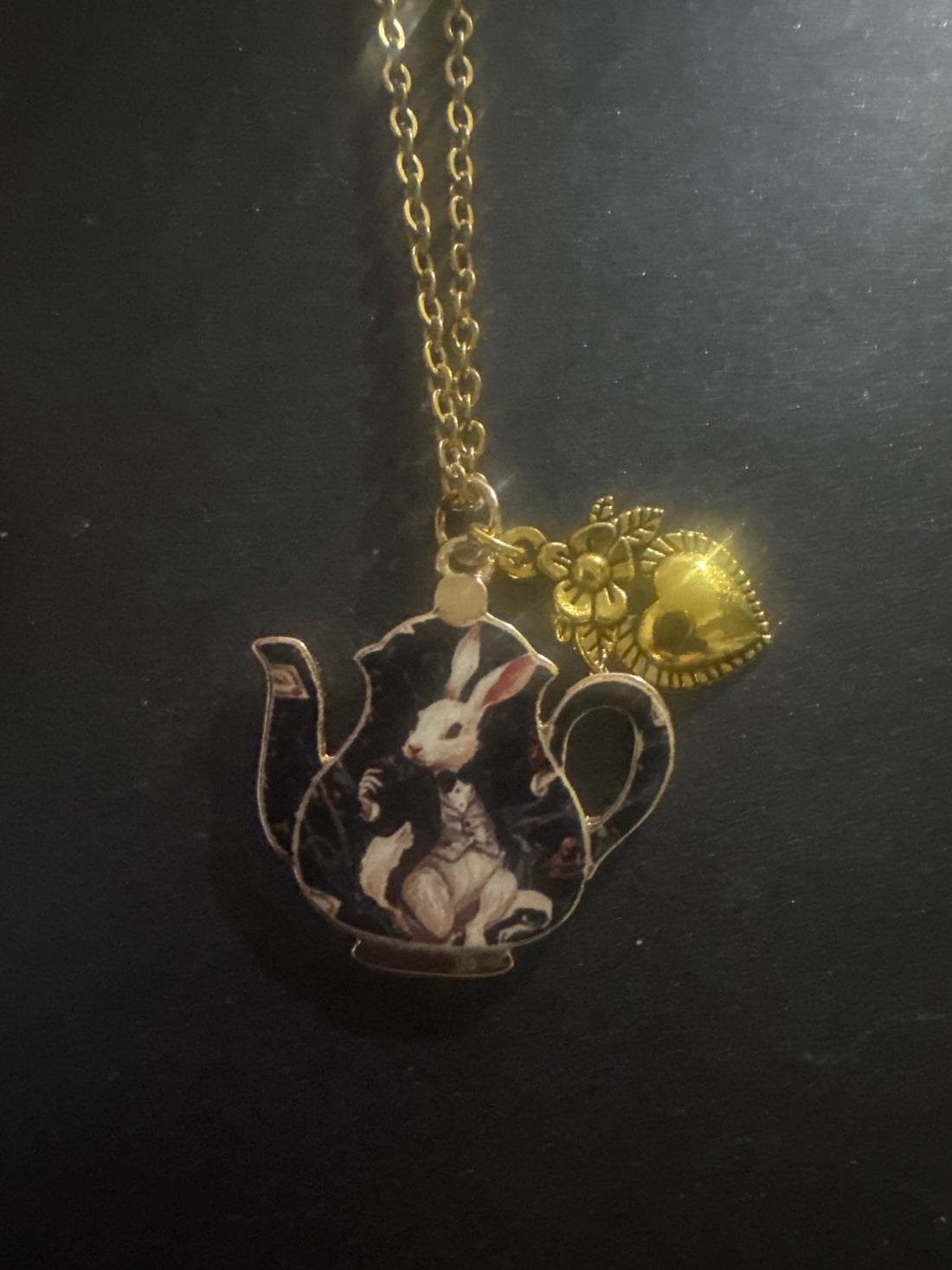 Peek A Boo White Rabbit Necklace