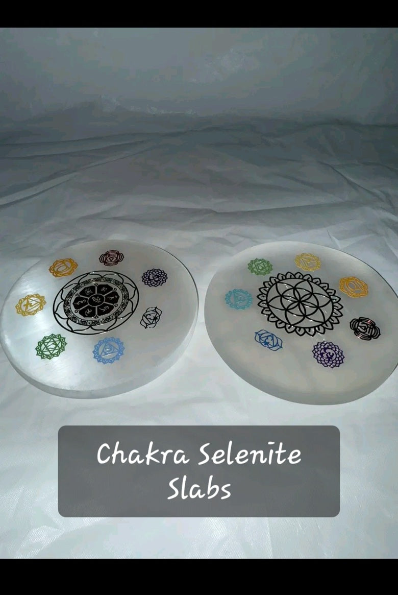 Chakra Selenite Slabs