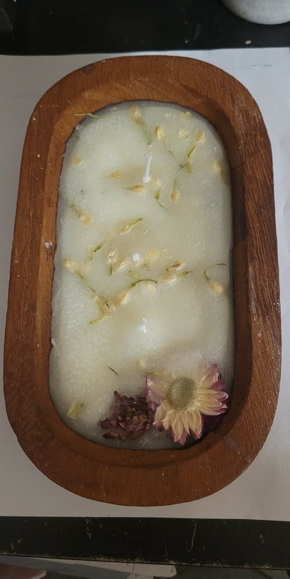 Three-Wick Intention Candle | Herb/Botanical + Crystal Infused