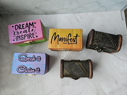 Mini Manifestation Boxes – Spiritual Gift Sets with Crystals, Incense &amp; Affirmations