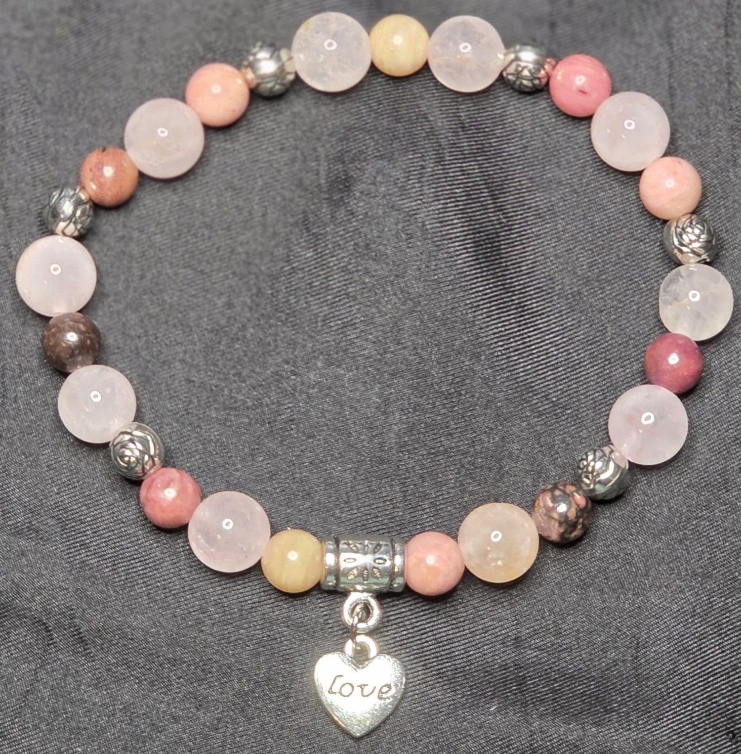 Rhodonite and Rose Quartz Bracelet