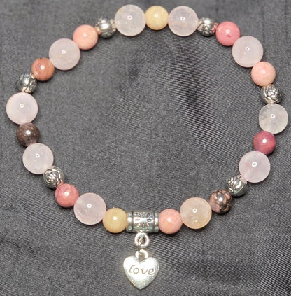 Rhodonite and Rose Quartz Bracelet