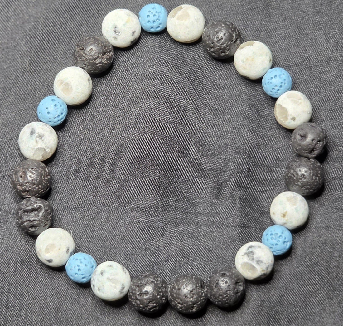 Kiwi Jasper and Lava Rock Bracelet/ Diffuser