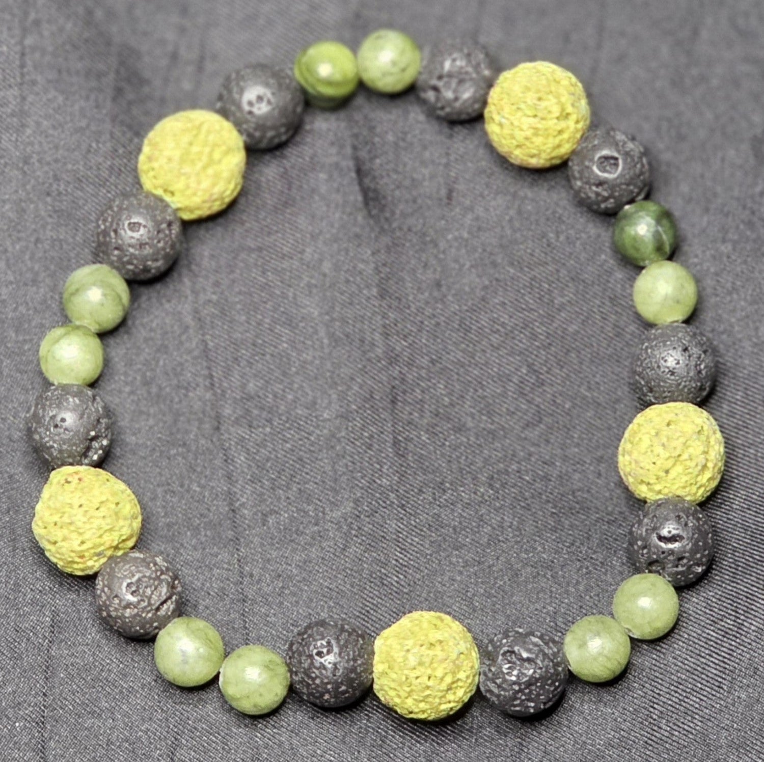 Green Jade and Lava Rock Bracelet/ Diffuser