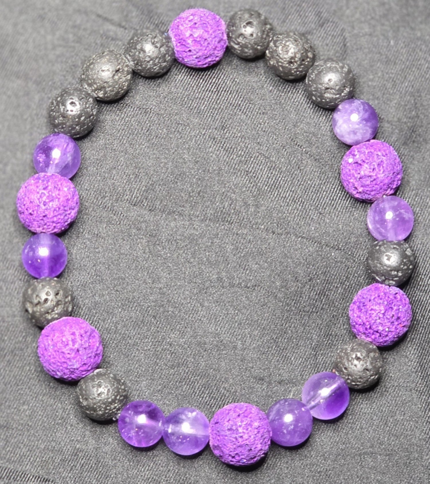 Amethyst and Lava Rock Bracelet/ Diffuser