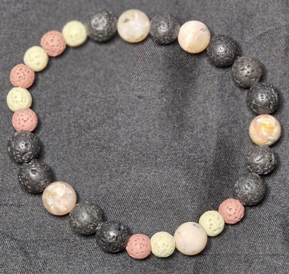 Lava Rock and Pink Opal Bracelet/ Diffuser