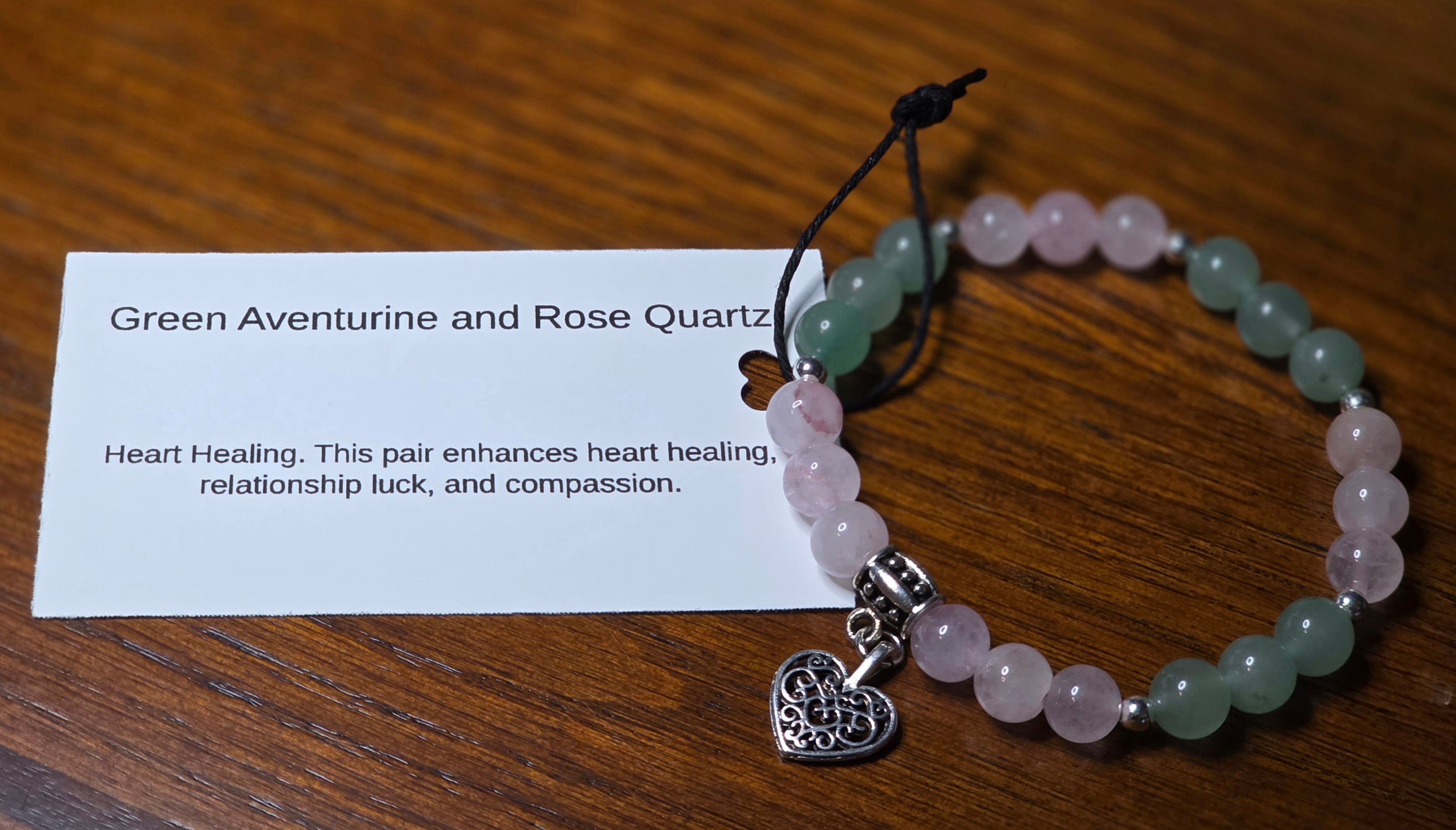 Green Aventurine and Rose Quartz with Heart
