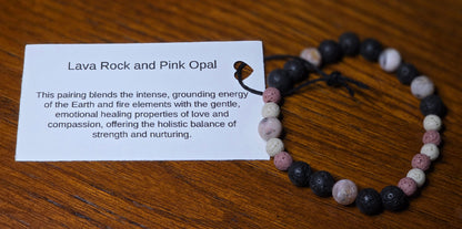 Lava Rock and Pink Opal Bracelet/ Diffuser