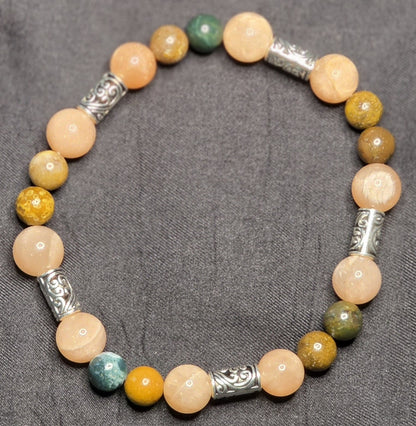 Ocean Jasper and Sunstone Bracelet