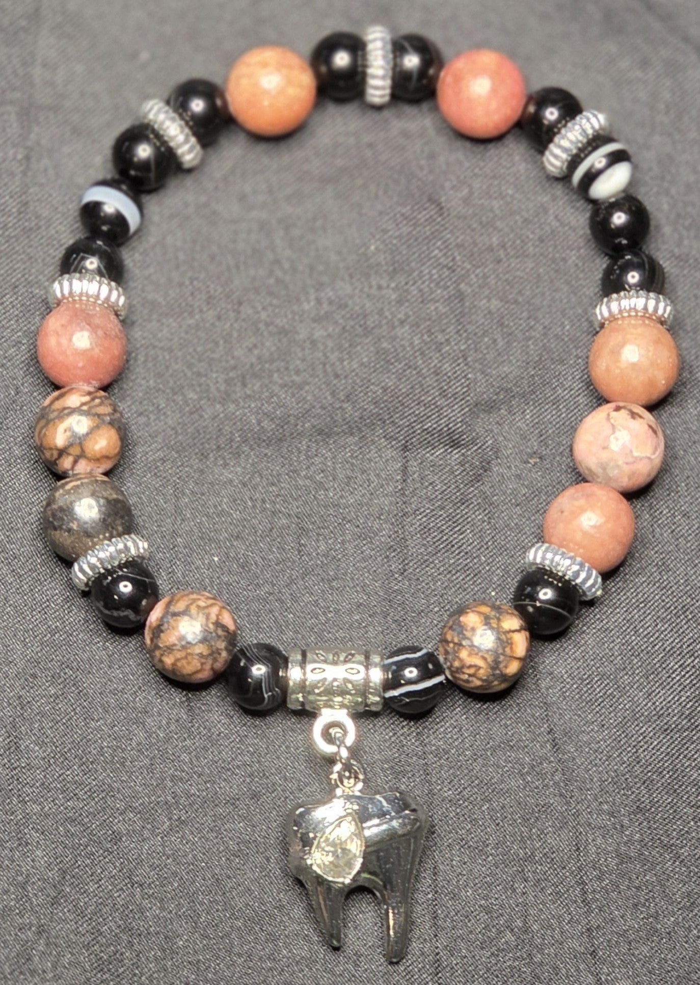 Black Agate and Rhodochrosite