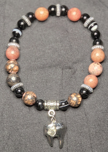 Black Agate and Rhodochrosite
