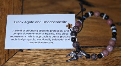 Black Agate and Rhodochrosite