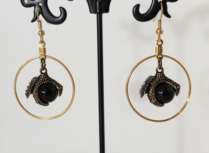 Dragon claw hoop earrings