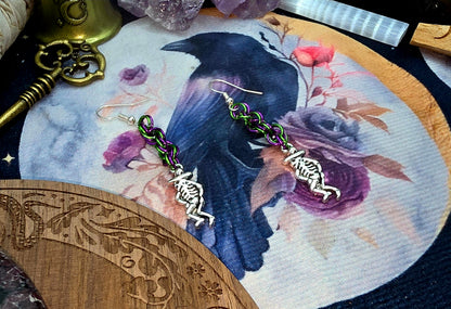 Dancing Skeleton Chainmail Earrings