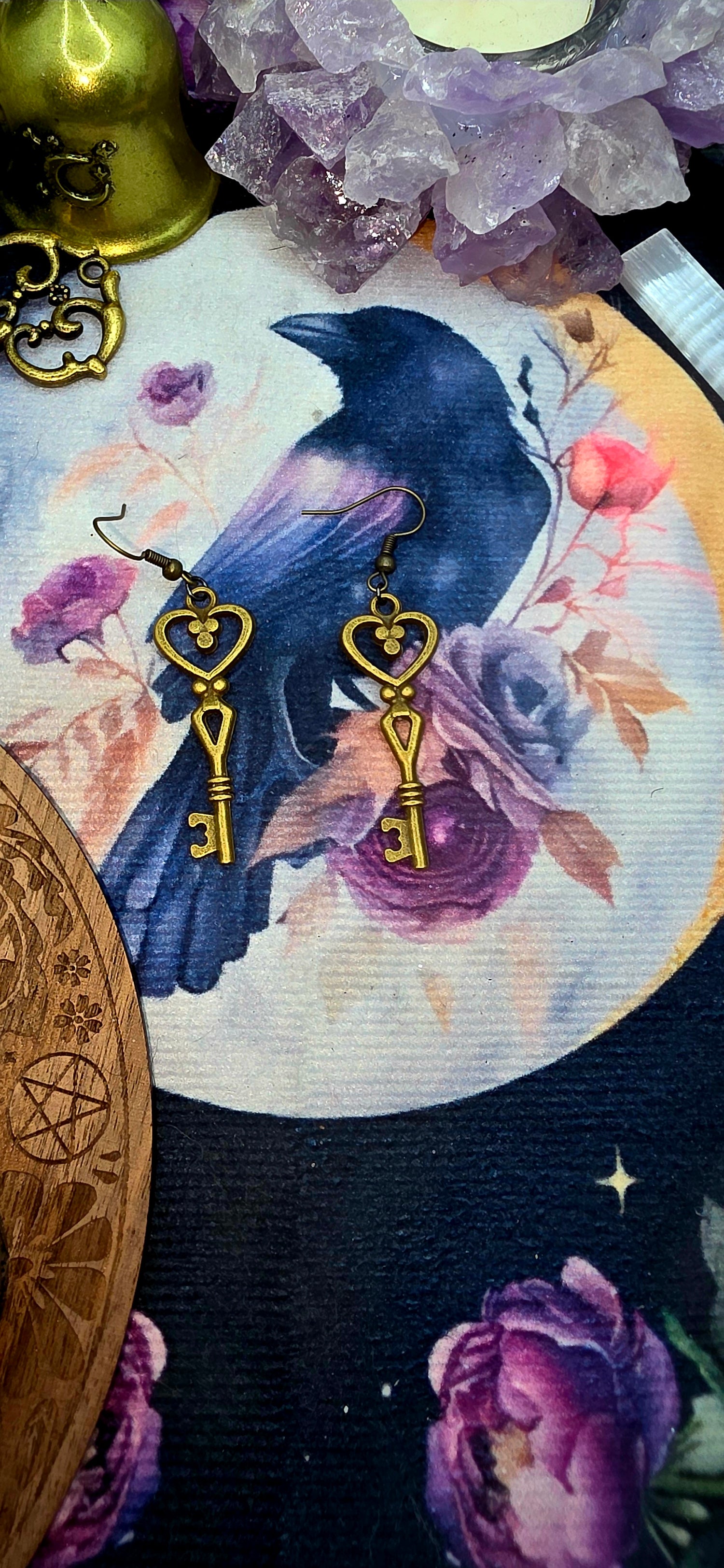 Regal Bronze Skeleton Key with Crown