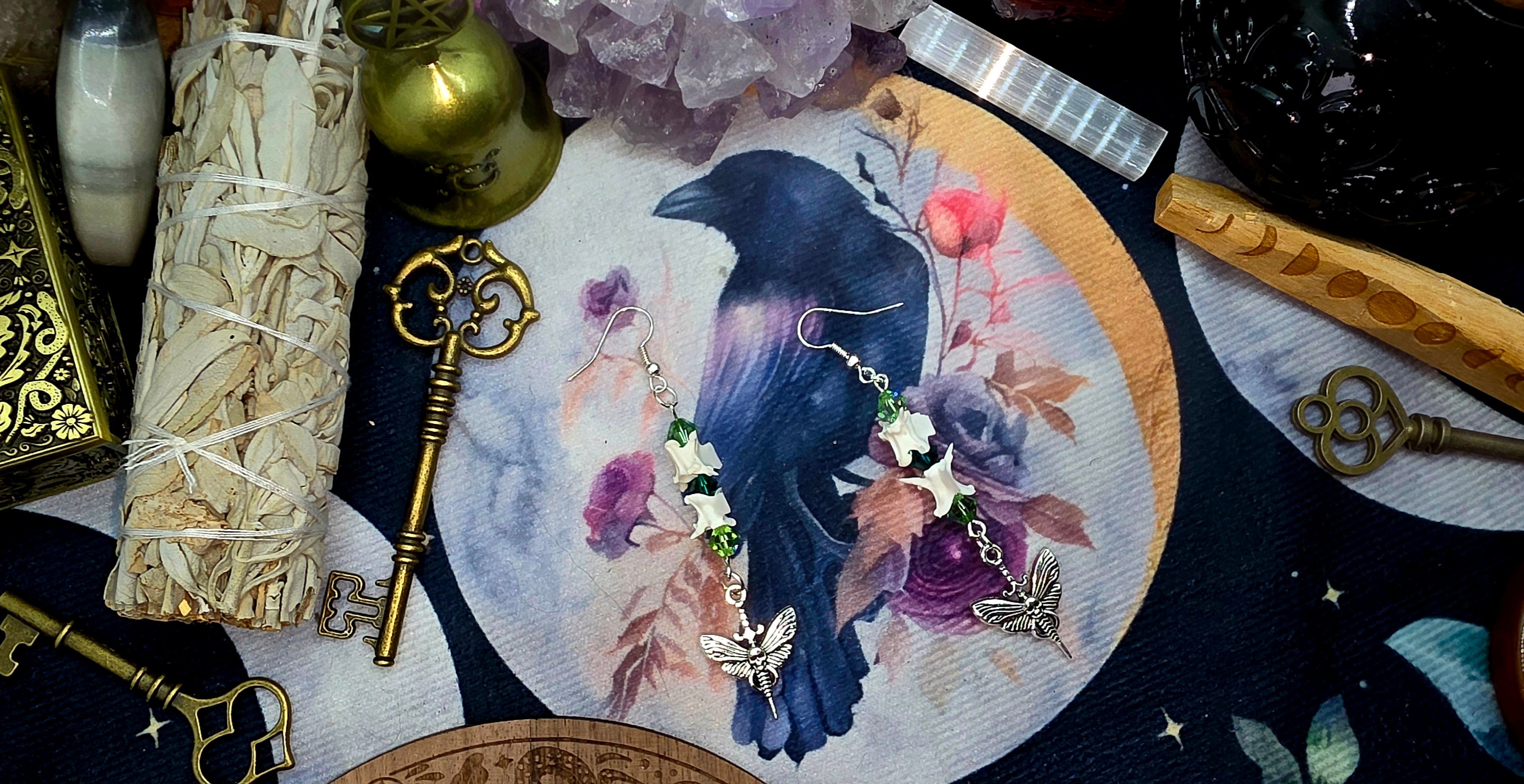 Gothic Vertebrae Charm Earrings