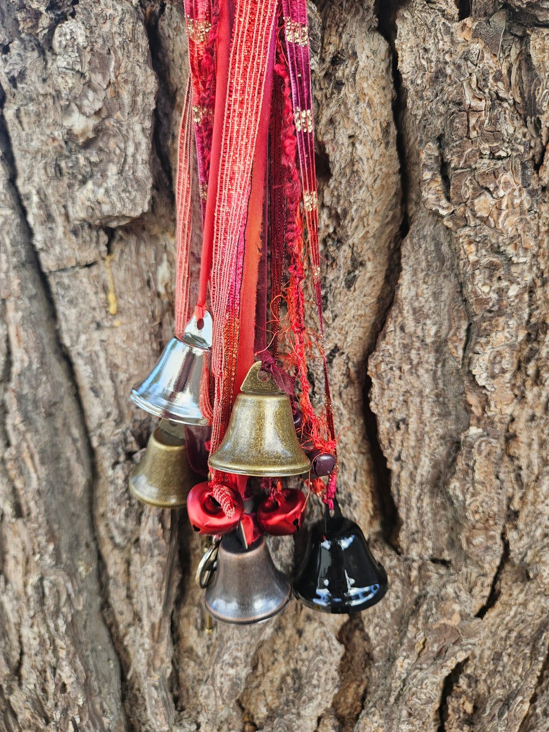 Witch Bells • Triple Moon Pentacle• Protection Charm • Wiccan Home Decor • Door Hanger • Pagan Altar