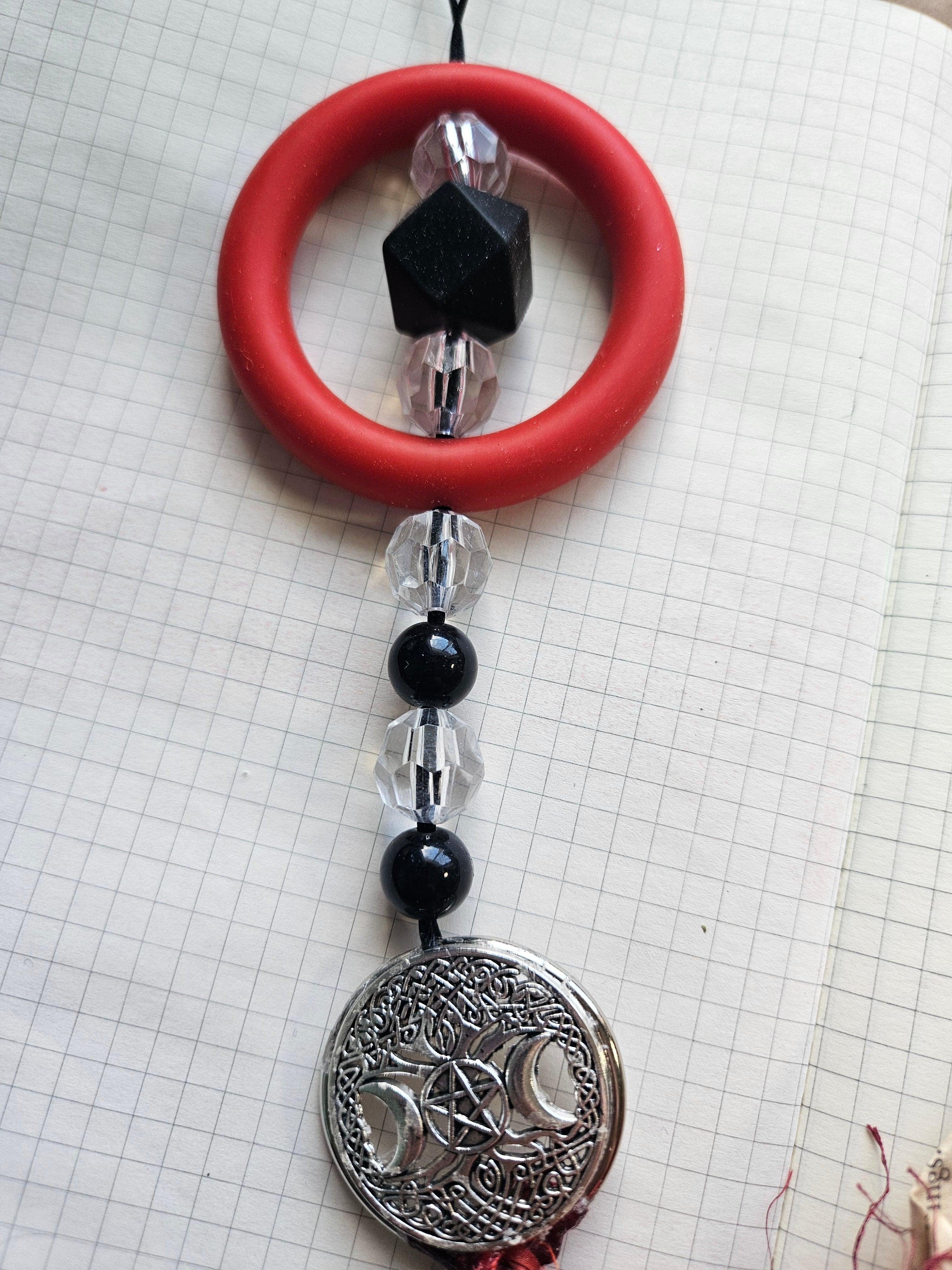 Witch Bells • Triple Moon Pentacle• Protection Charm • Wiccan Home Decor • Door Hanger • Pagan Altar
