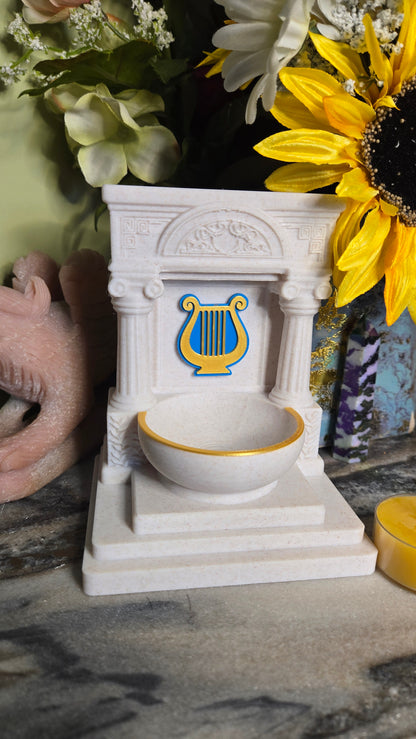 Mini Apollo Lyre Altar 5 Inch God Shrine for Sun, Archery, Music, Witchcraft Altar Decor Pagan Gift
