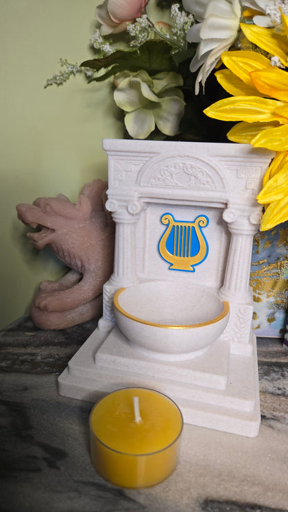 Mini Apollo Lyre Altar 5 Inch God Shrine for Sun, Archery, Music, Witchcraft Altar Decor Pagan Gift