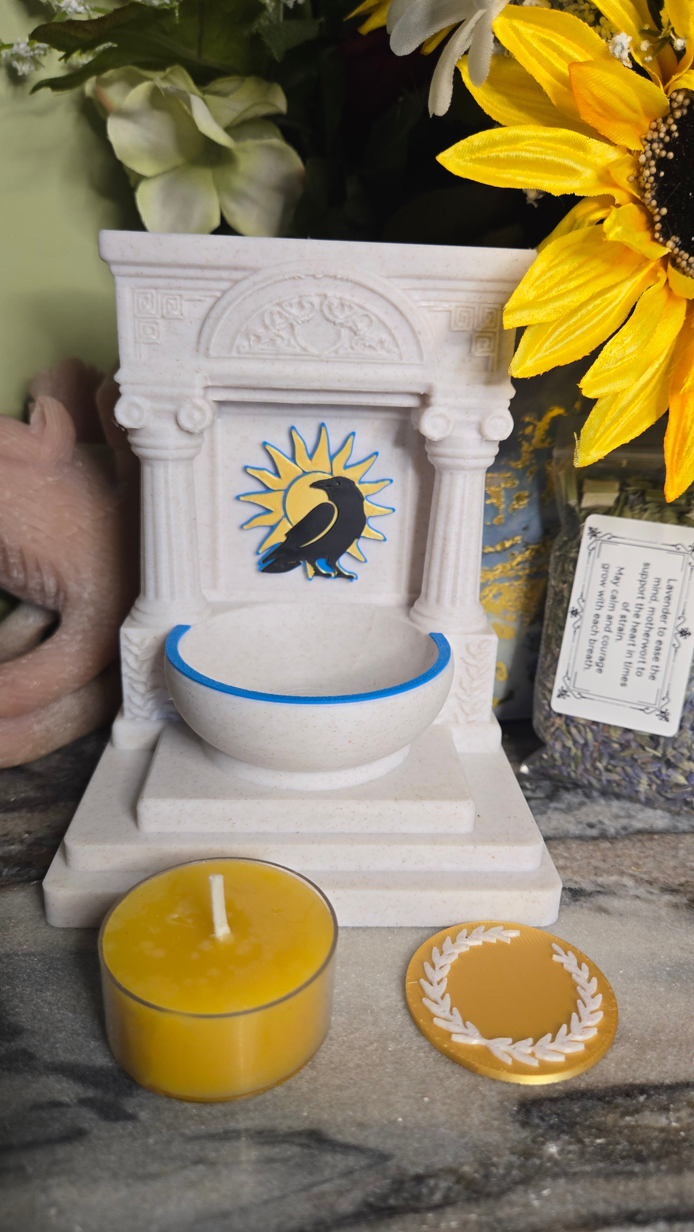 Mini Apollo Far-Striker Raven Altar 5 Inch God Shrine for Sun, Archery, Music, Prophecy Witchcraft Altar Decor Pagan Gift