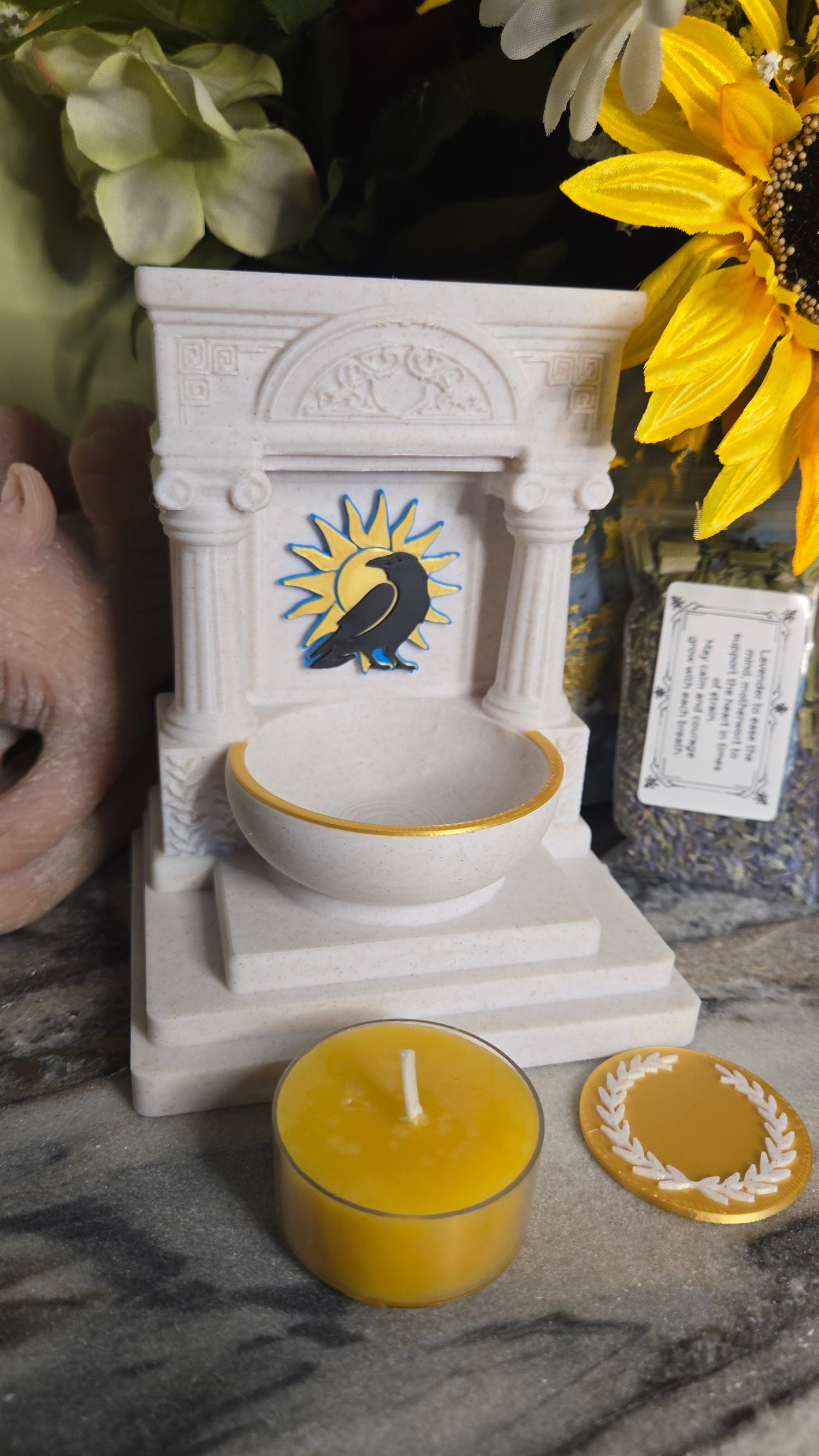 Mini Apollo Far-Striker Raven Altar 5 Inch God Shrine for Sun, Archery, Music, Prophecy Witchcraft Altar Decor Pagan Gift