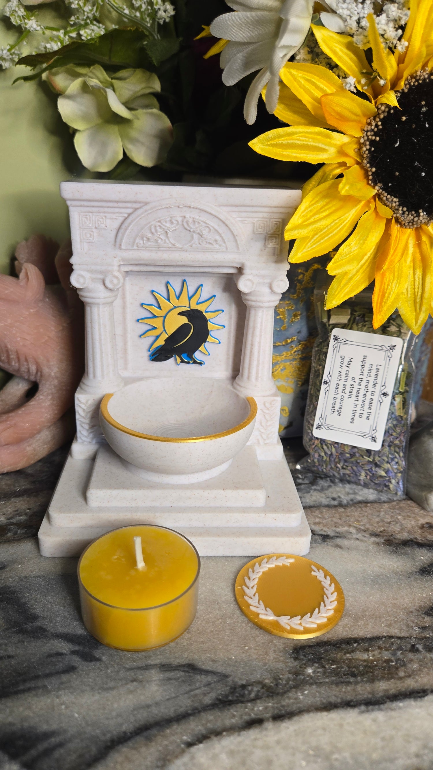 Mini Apollo Far-Striker Raven Altar 5 Inch God Shrine for Sun, Archery, Music, Prophecy Witchcraft Altar Decor Pagan Gift