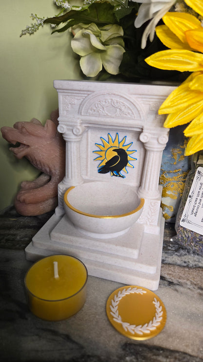 Mini Apollo Far-Striker Raven Altar 5 Inch God Shrine for Sun, Archery, Music, Prophecy Witchcraft Altar Decor Pagan Gift