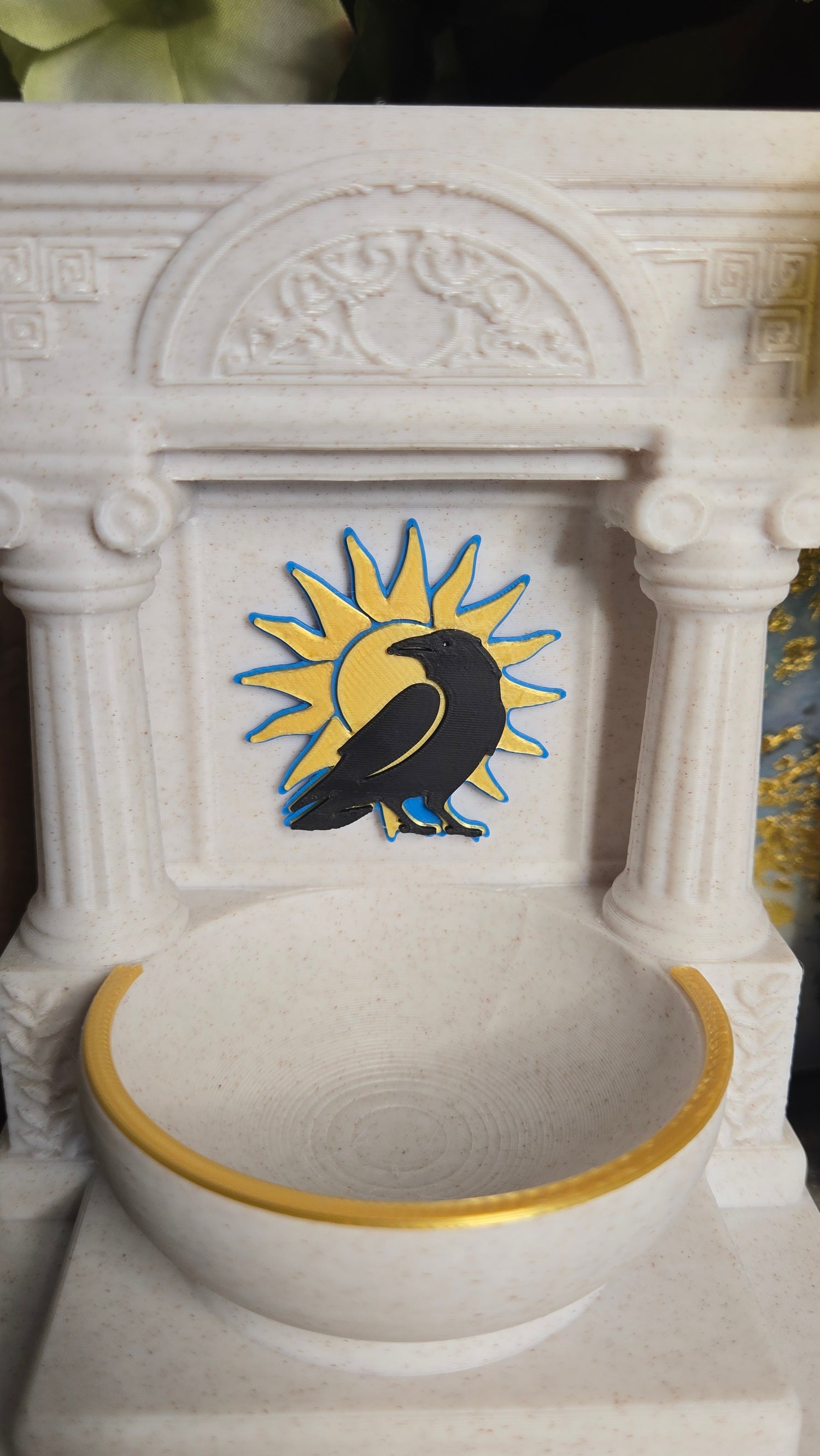 Mini Apollo Far-Striker Raven Altar 5 Inch God Shrine for Sun, Archery, Music, Prophecy Witchcraft Altar Decor Pagan Gift