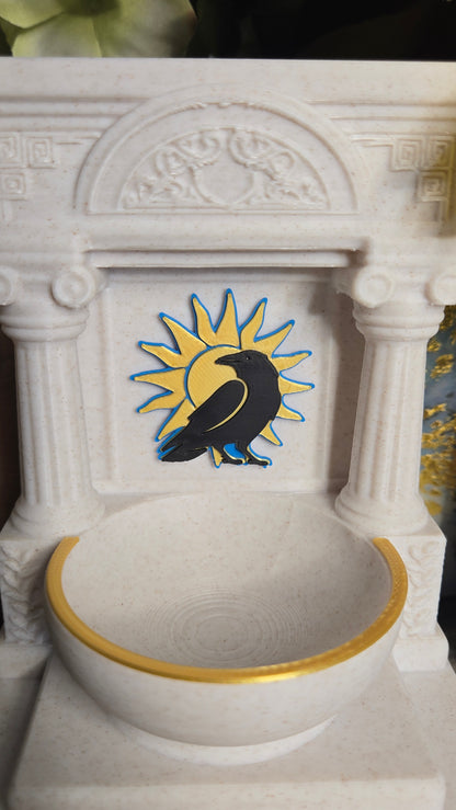 Mini Apollo Far-Striker Raven Altar 5 Inch God Shrine for Sun, Archery, Music, Prophecy Witchcraft Altar Decor Pagan Gift