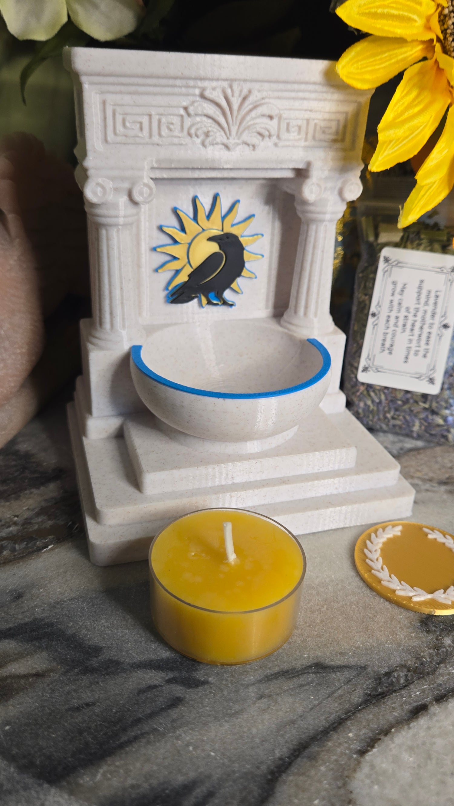 Mini Apollo Far-Striker Raven Altar 5 Inch God Shrine for Sun, Archery, Music, Prophecy Witchcraft Altar Decor Pagan Gift