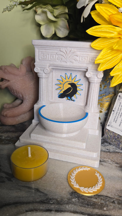 Mini Apollo Far-Striker Raven Altar 5 Inch God Shrine for Sun, Archery, Music, Prophecy Witchcraft Altar Decor Pagan Gift