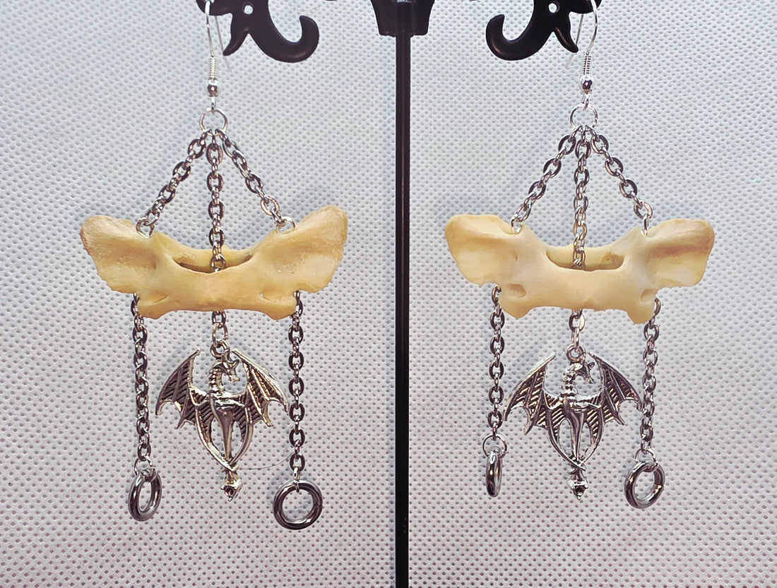 Chained Atlas Bone Dragon Earrings