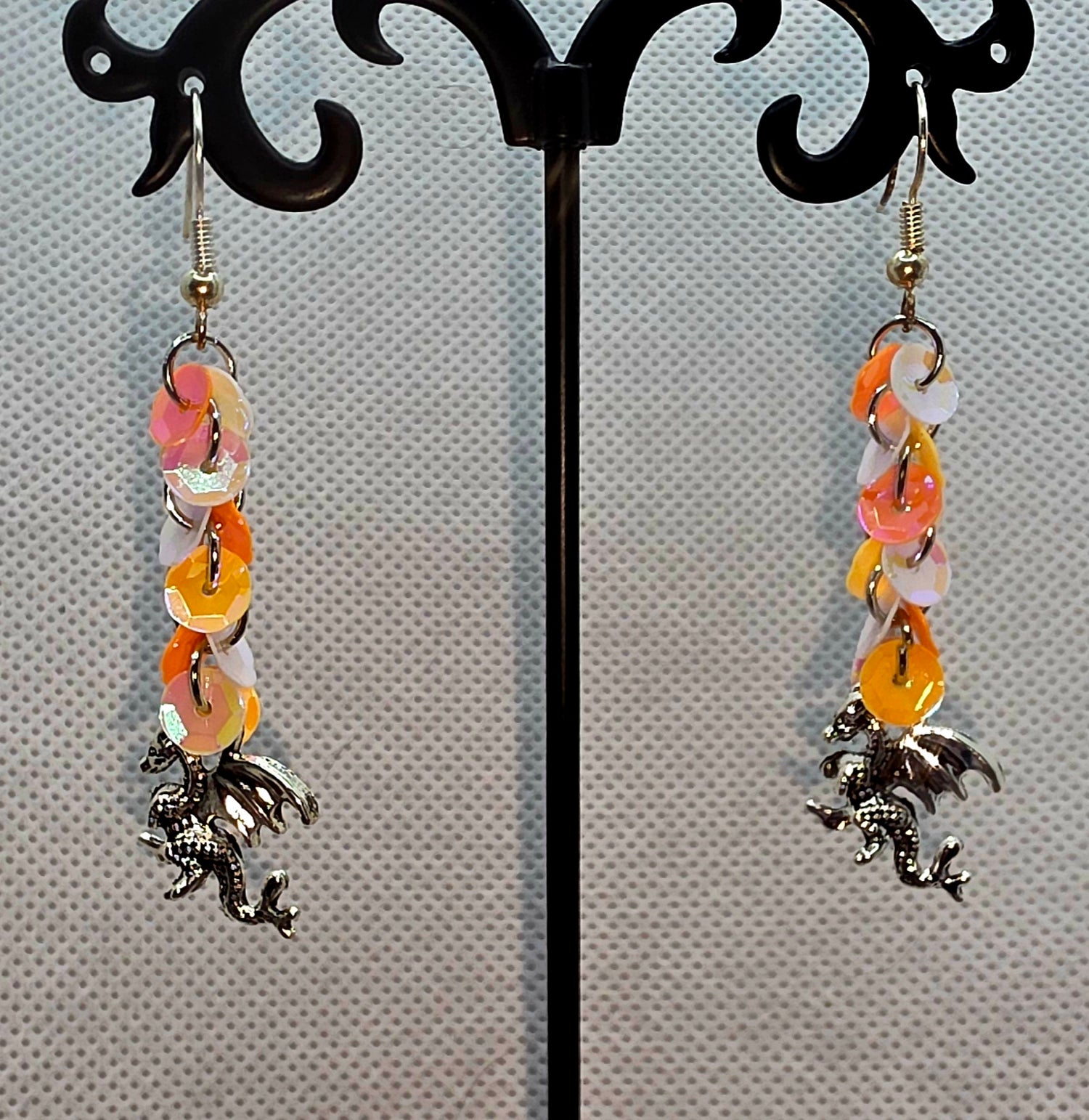 Gleaming Dragon Sequin Earrings