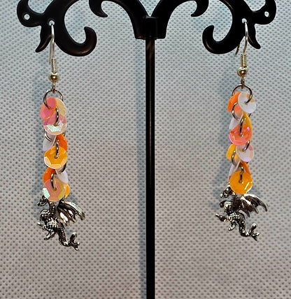 Gleaming Dragon Sequin Earrings