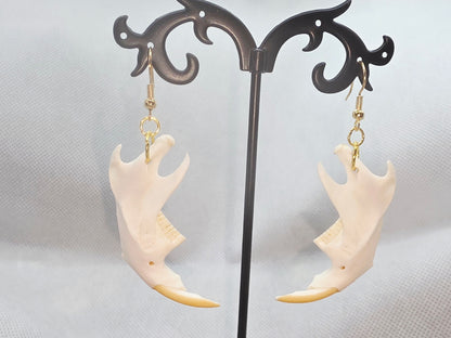 Muskrat Jaw Bone Earrings - Nature&