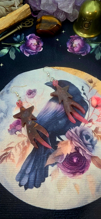 Pink Beltane Shooting Star Earrings