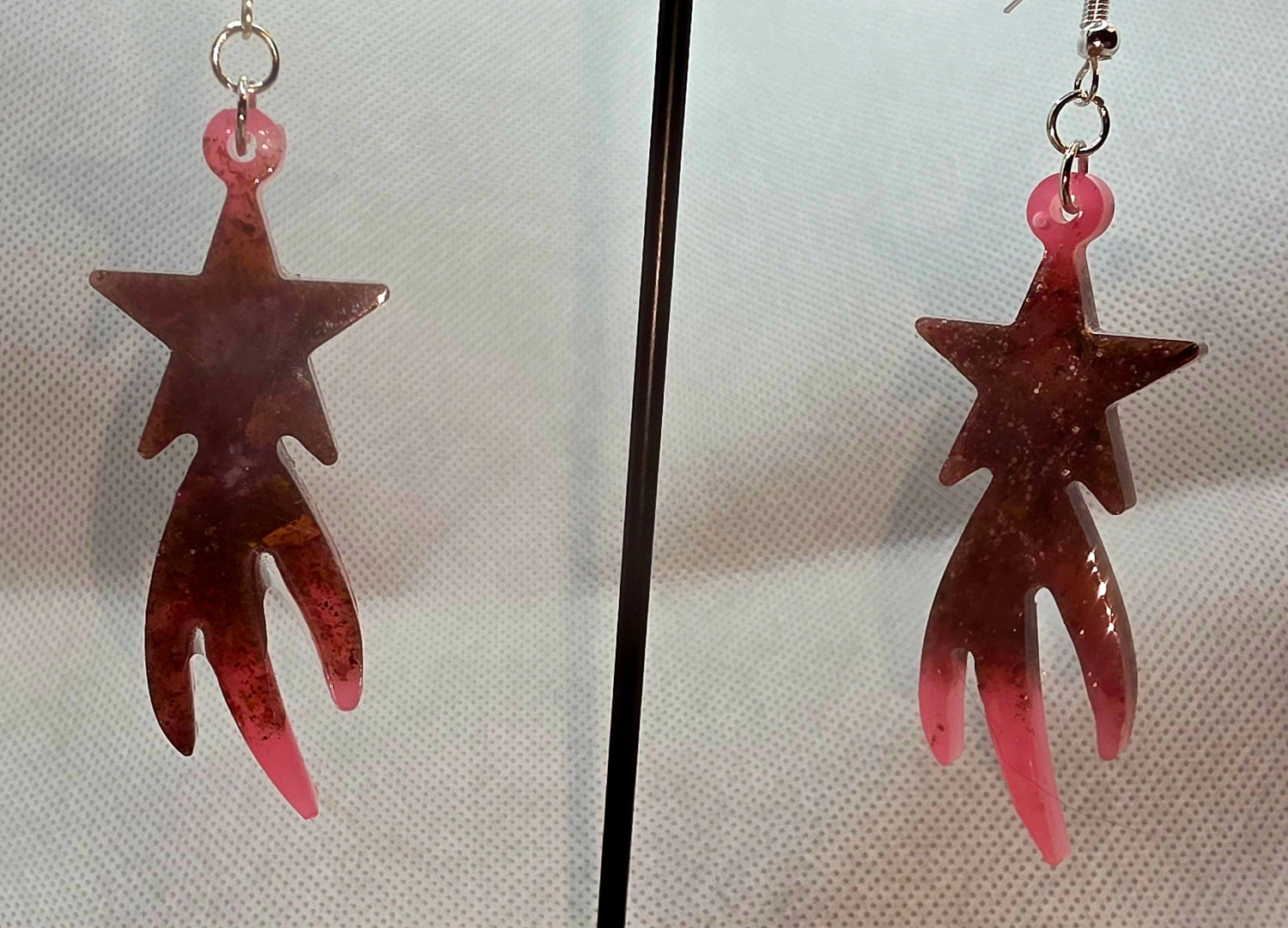 Pink Beltane Shooting Star Earrings