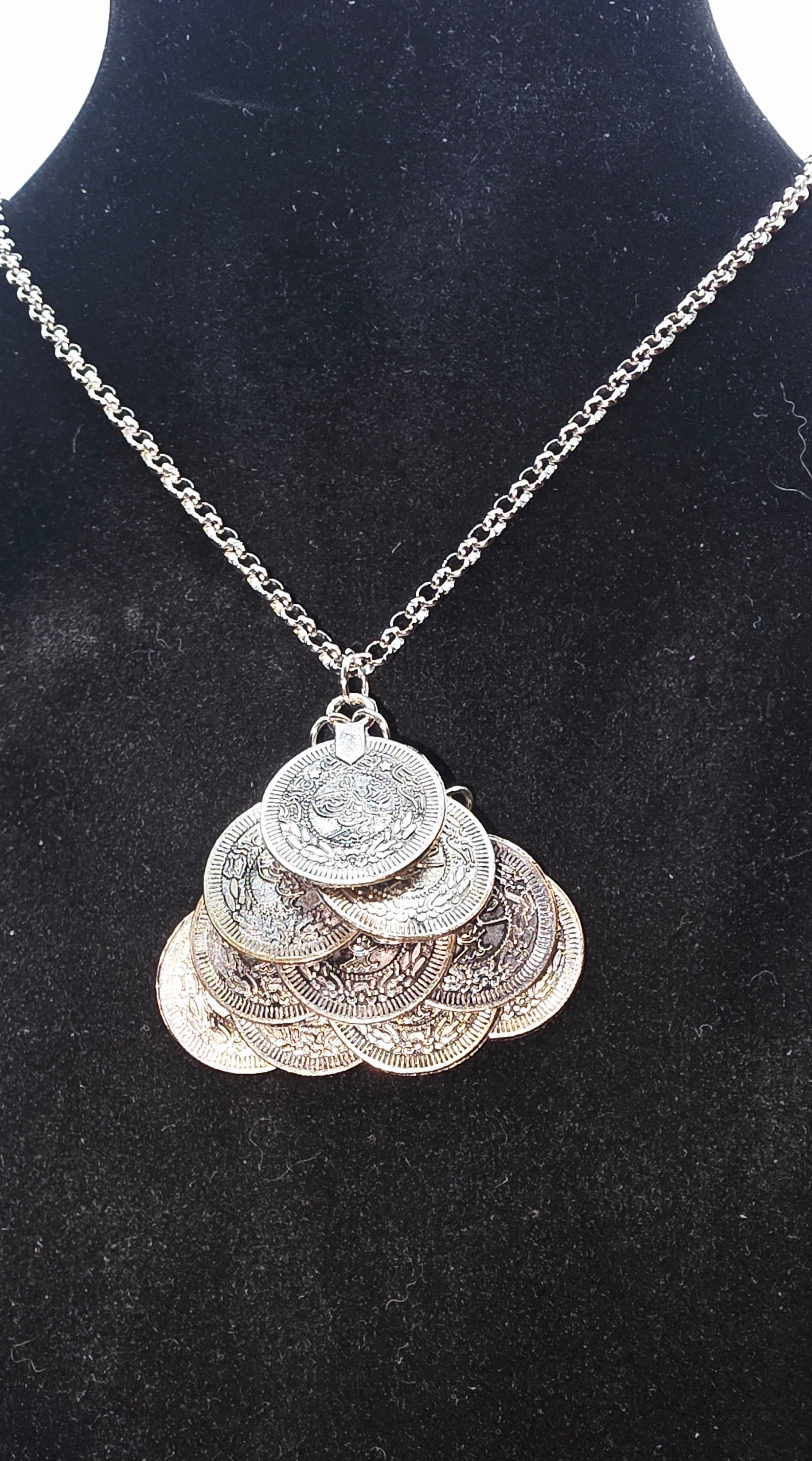 Coin Scale Earrings and Necklace Set