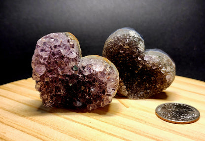 Natural Amethyst Heart Crystals 1-2in