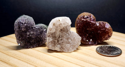 Natural Amethyst Heart Crystals 1-2in