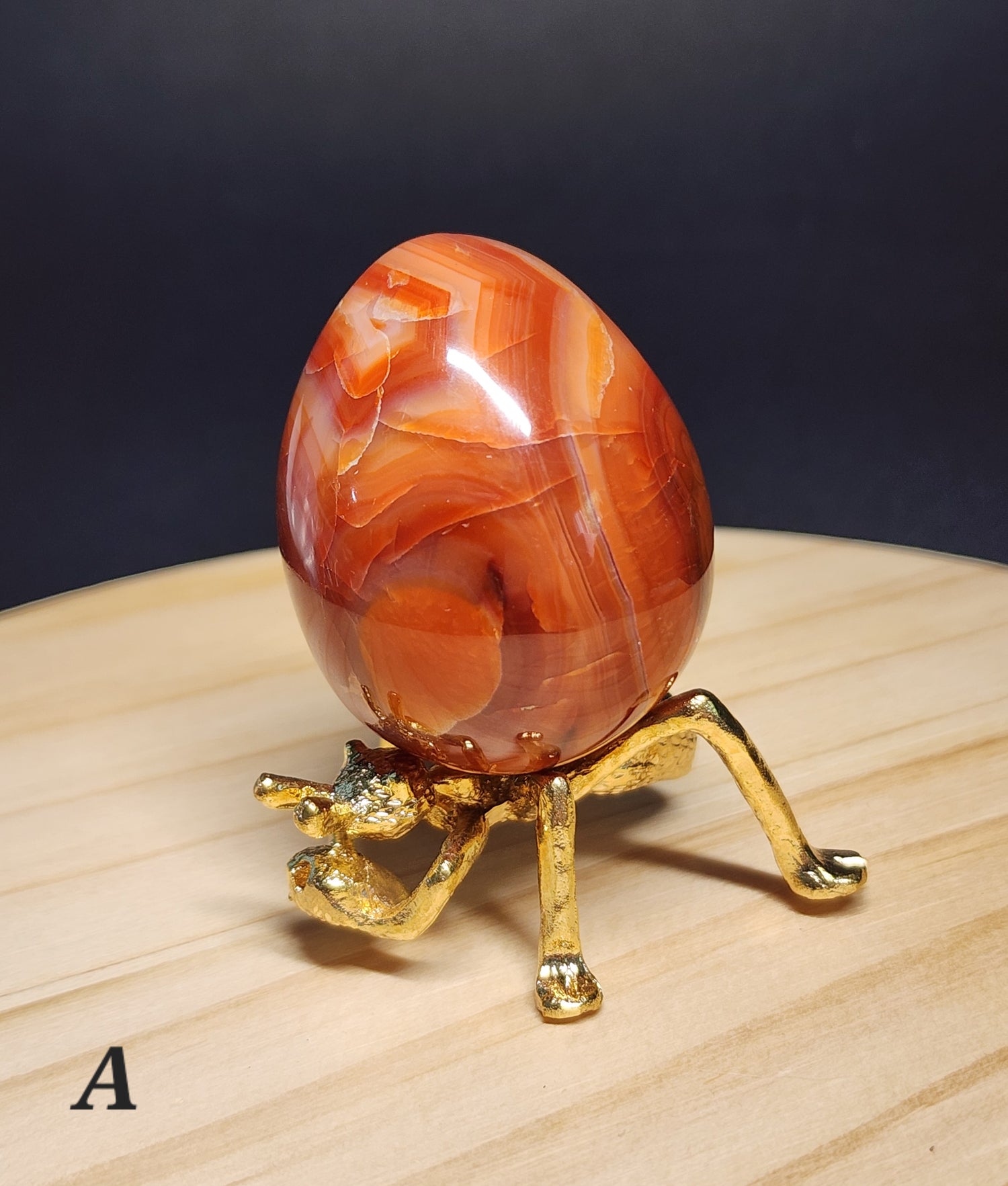 Polished Carnelian Crystal Egg