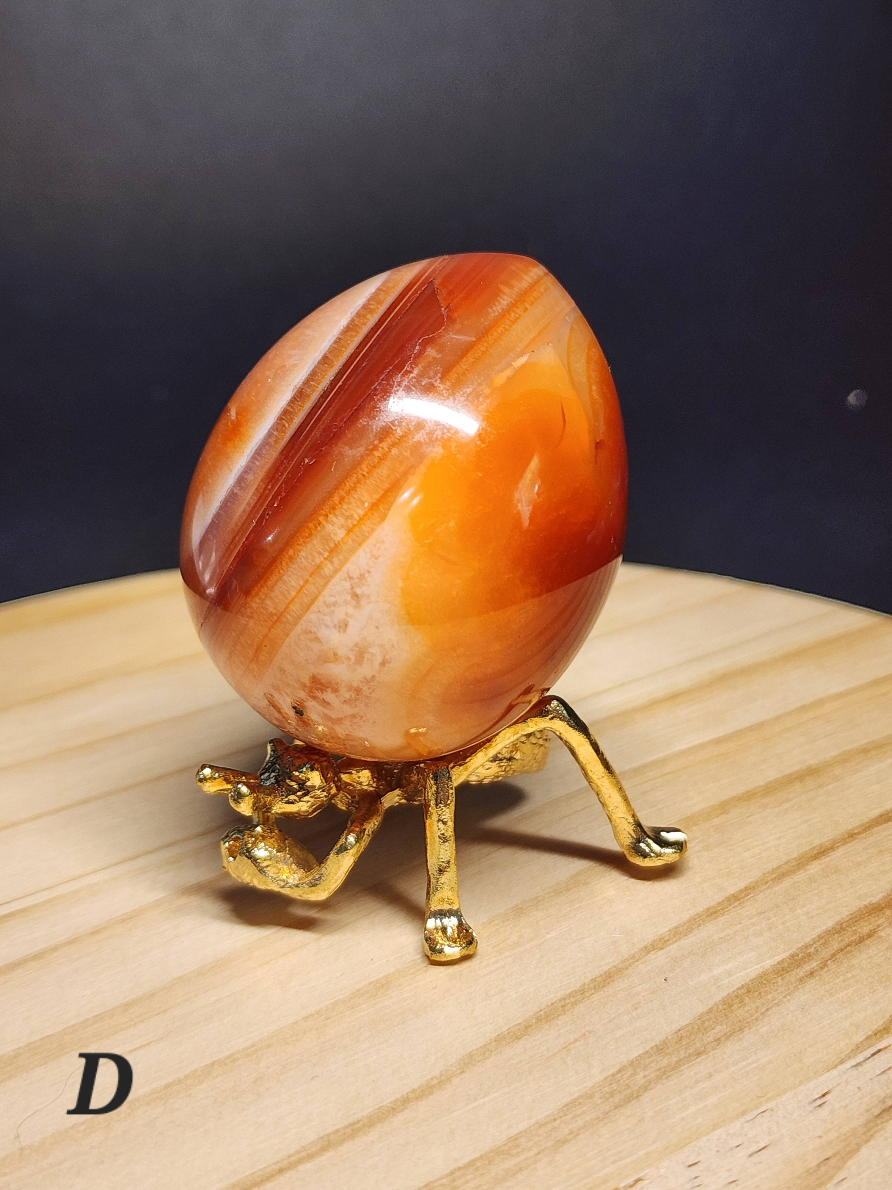 Polished Carnelian Crystal Egg