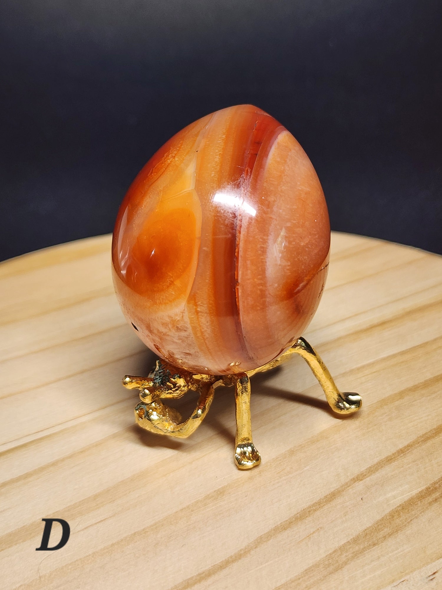 Polished Carnelian Crystal Egg
