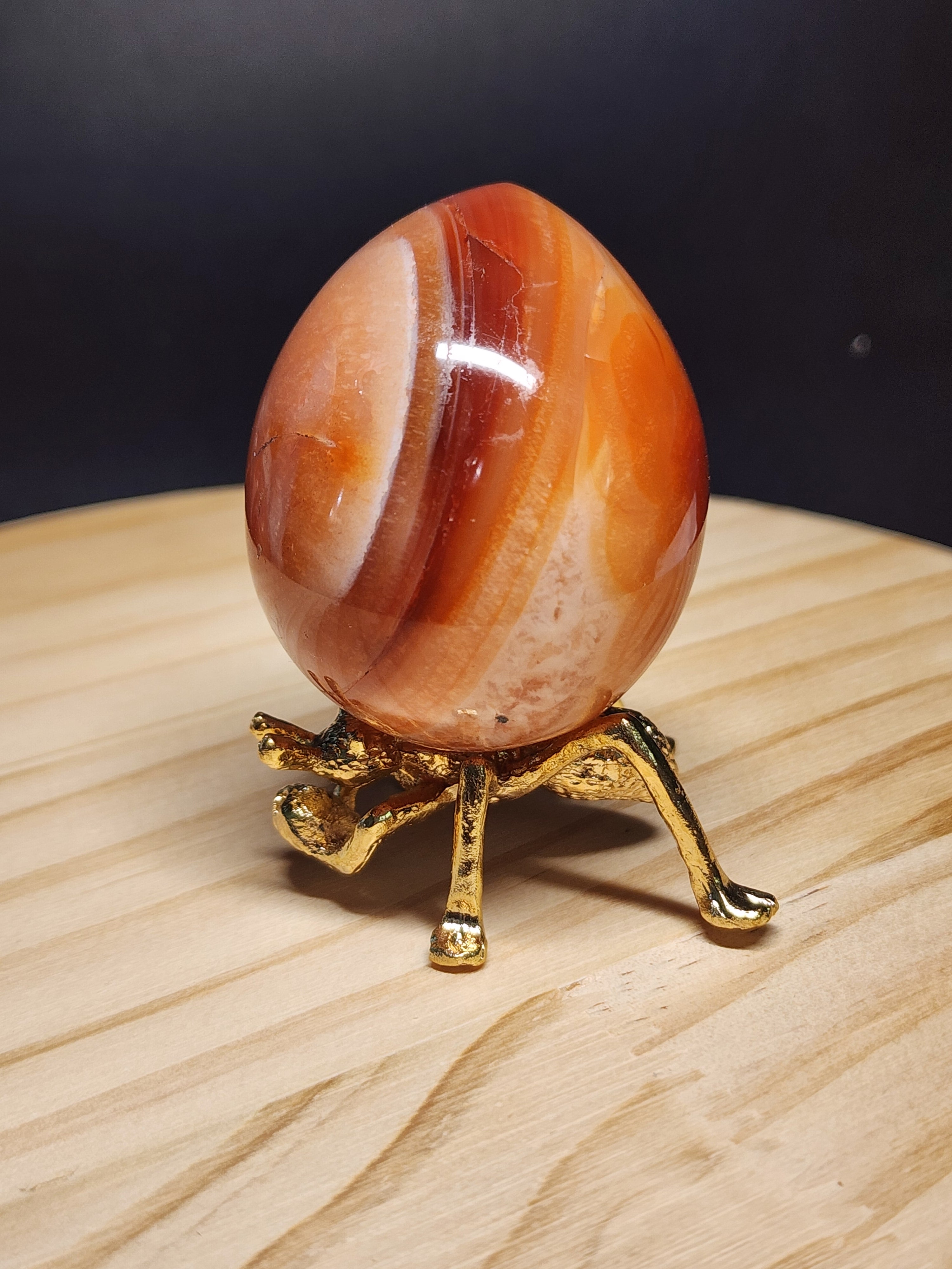 Polished Carnelian Crystal Egg