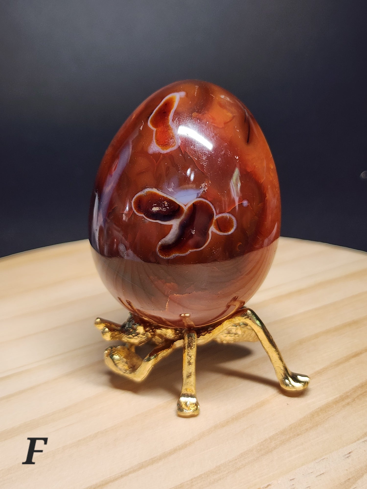 Polished Carnelian Crystal Egg