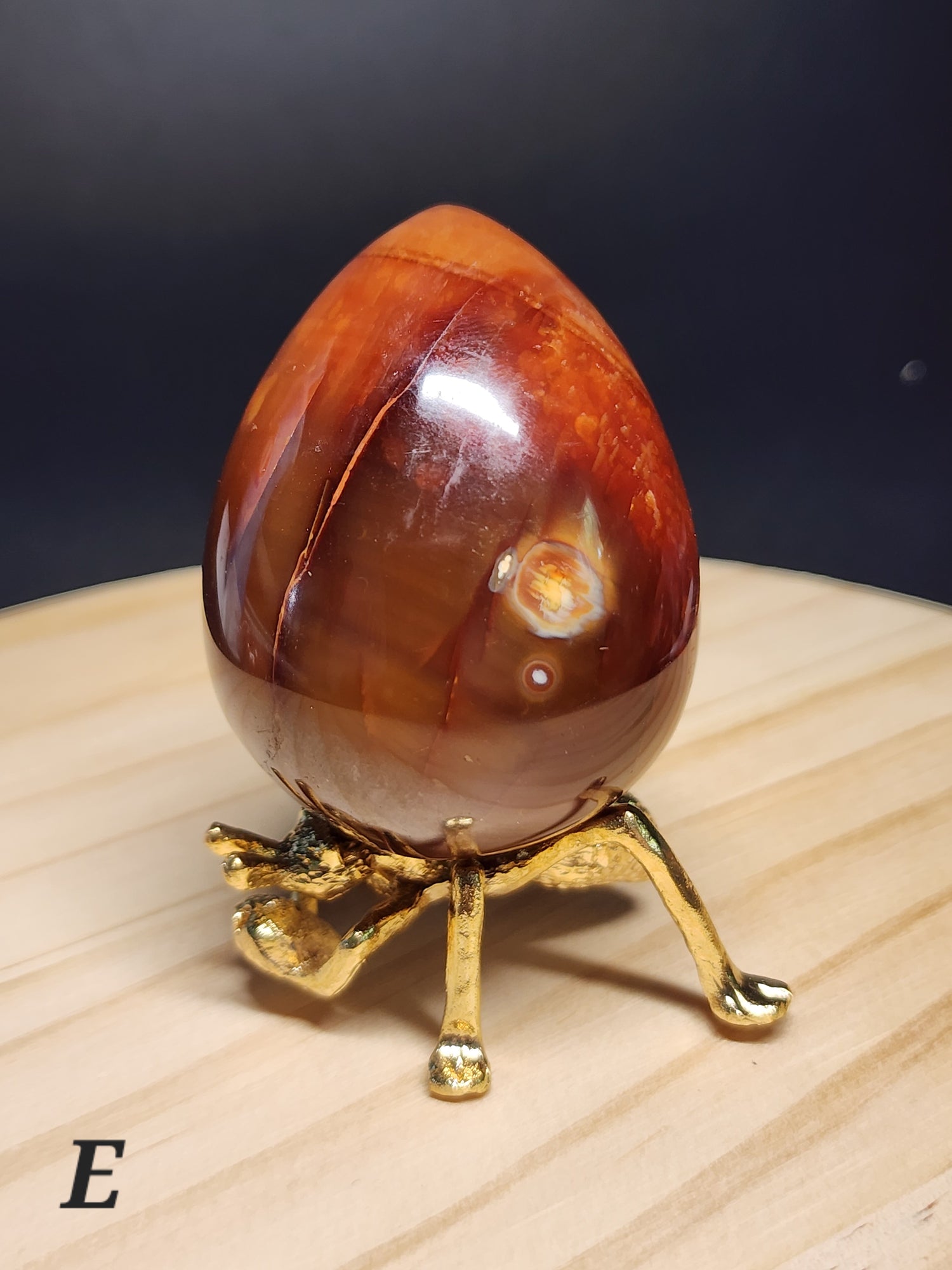 Polished Carnelian Crystal Egg