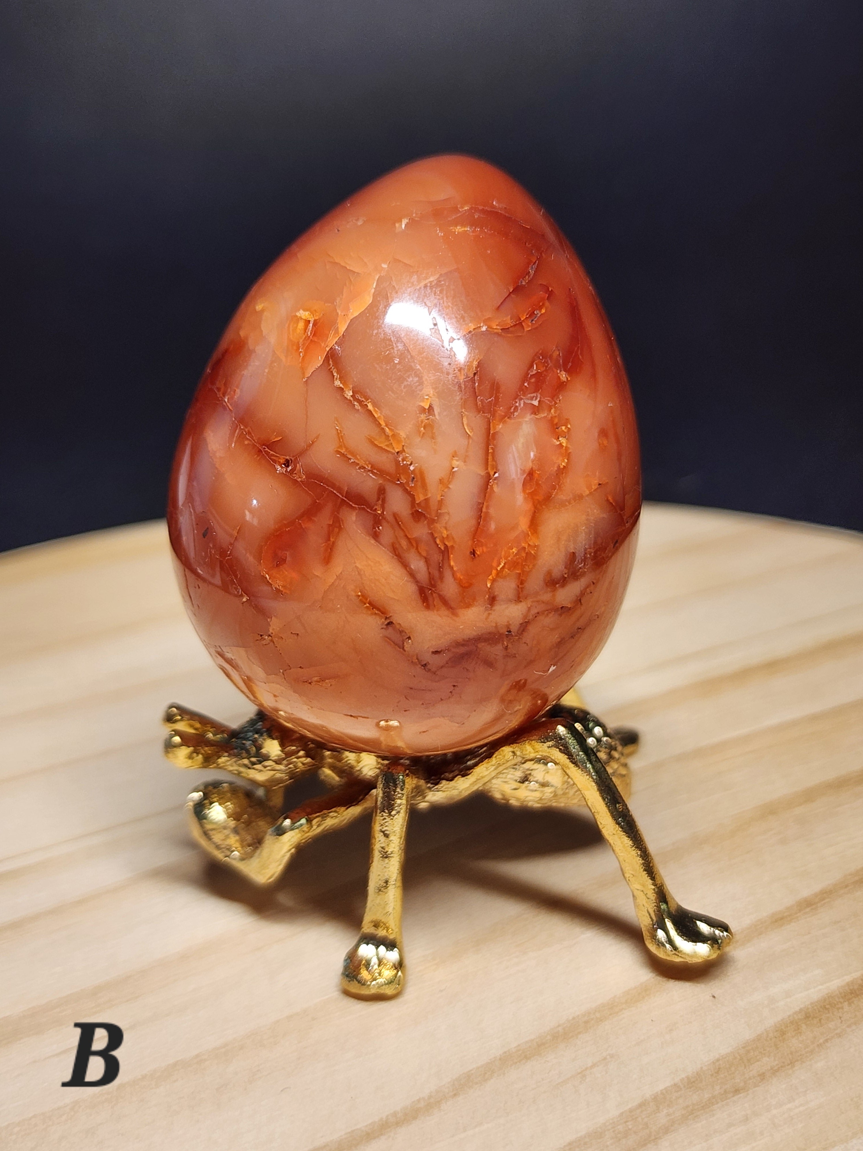 Polished Carnelian Crystal Egg