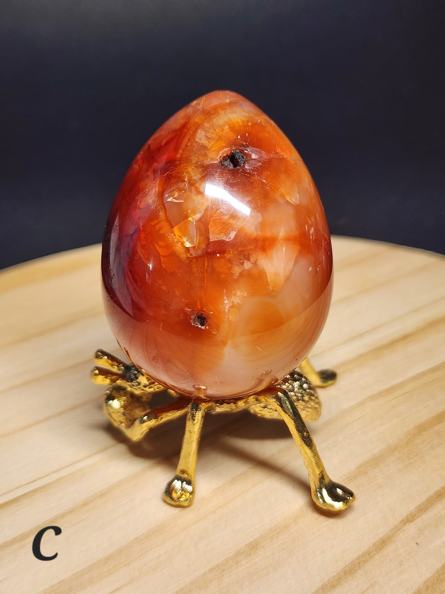 Polished Carnelian Crystal Egg