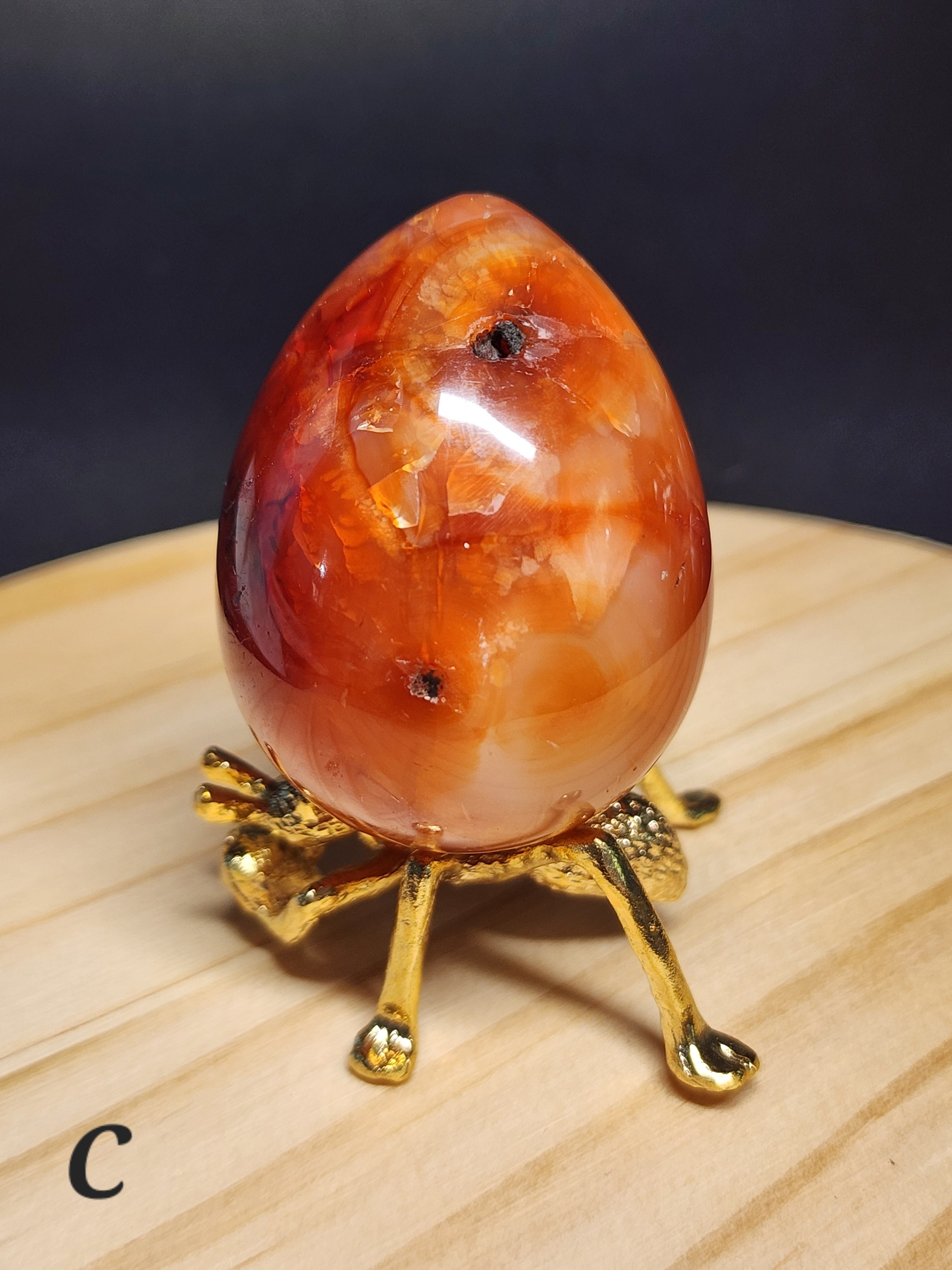 Polished Carnelian Crystal Egg